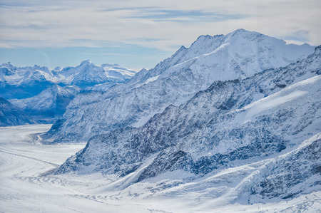 Jungfraujoch scenery in Switzerlandの写真素材