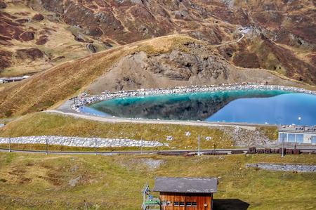 Jungfraujoch scenery in Switzerlandの写真素材