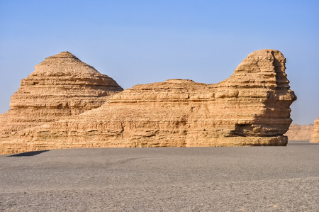 Dunhuang Yadan Geological Park, Gansuの写真素材