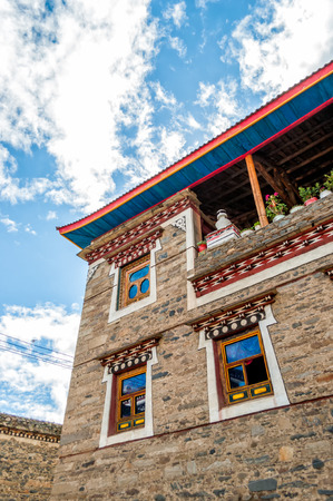 Sichuan Kangding Tibetan architectural of houseのeditorial素材