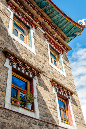 Sichuan Kangding Tibetan architectural of houseのeditorial素材