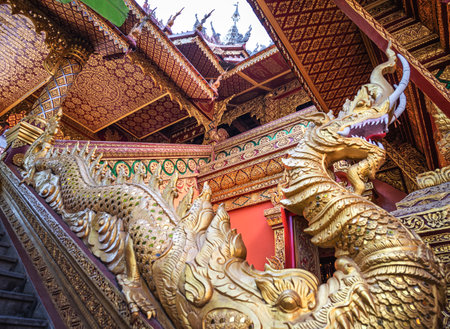 Architectural scenery of the General Buddhist Temple in Xishuangbanna, Yunnan