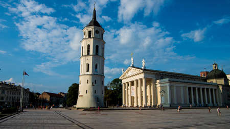 Vilnius cathedral and bell tower at the heart of Lithuania bigest city.のeditorial素材