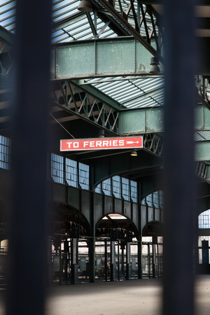 This is the interior of the now defunct Central New Jersey Railroad Terminal at Liberty State Park in Jersey City, New Jersey.のeditorial素材