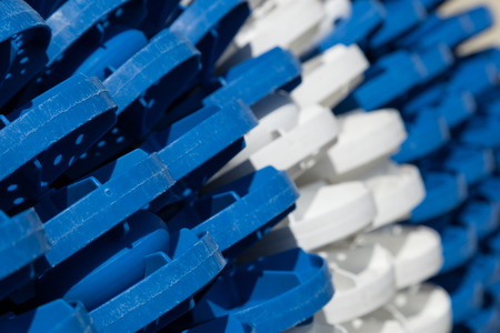 Swimming lane lines are wrapped on a spool.の写真素材