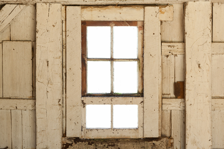 Architecture details of an old window with a wooden frameの写真素材