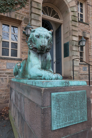 PRINCETON, NEW JERSEY - January 5, 2017: A view of the historic Nassau Hall at Princeton University on a winters dayのeditorial素材
