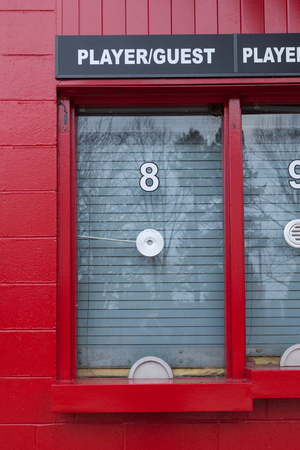 PISCATAWAY, NEW JERSEY - January 4, 2017: The ticket booths outside High Point Solutions Stadium are shownのeditorial素材