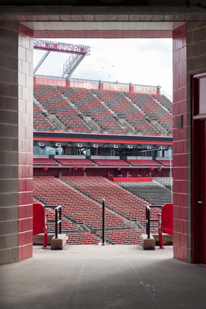 PISCATAWAY, NEW JERSEY - January 4, 2017: Looking into the interior of the High Point Solutions Stadium, home of the Rutgers University Football teamのeditorial素材