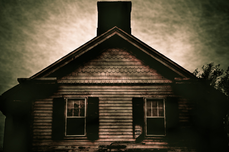 Details are seen on an old, abadoned house, in need of repair.のeditorial素材