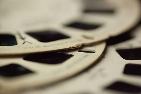 WOODBRIDGE, NEW JERSEY / UNITED STATES: May 12, 2019: Vintage Viewmaster Reels are piled upのeditorial素材