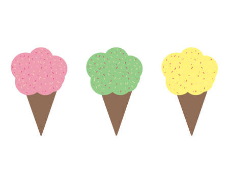 A set of flat design surfboard illustrations in cool colors for summerの写真素材