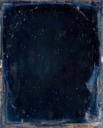 This is a photo texture or overlay created using an actual antique Daguerreotype photograph. It can be used for any photo editing projects.の写真素材