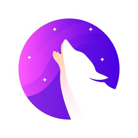 awesome wolf icon template designのイラスト素材