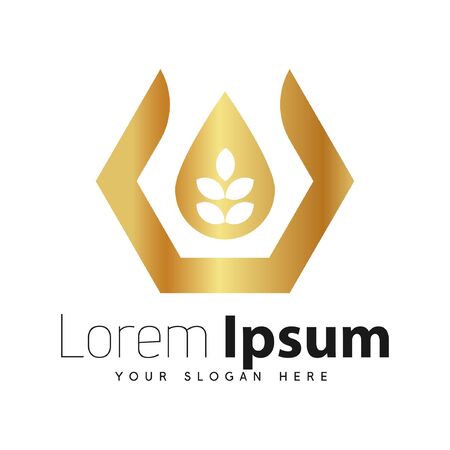abstract business golden logo vectorのイラスト素材