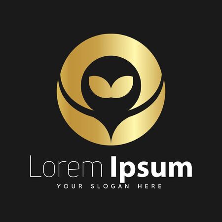 abstract business golden logo vectorのイラスト素材