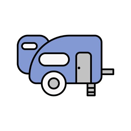 vector illustration flat trailer car designのイラスト素材