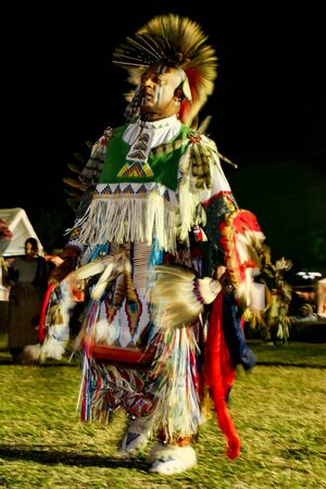 Melbourne, Florida / USA - December 09, 2006:  Native American Pow Wow participants perform traditional dances.のeditorial素材