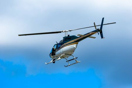 October 12, 2019: Cocoa, Florida / USA - A Brevard County Sheriff's Office helicopter prepares for a...