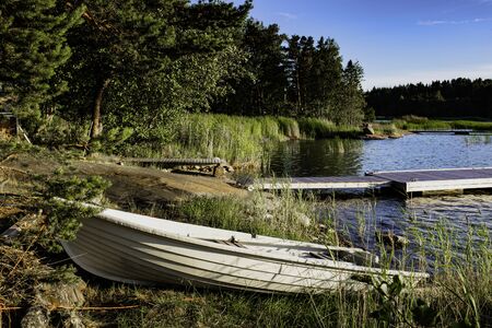 Beautiful coastal scene during summer on the Archipelago of Finland.の写真素材
