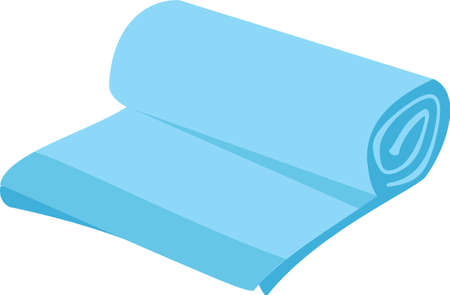 Set of summer flat icons isolated on white background. Towelのイラスト素材