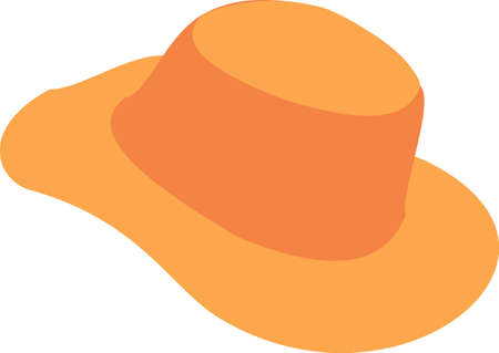 Set of summer flat icons isolated on white background. Orange hatのイラスト素材