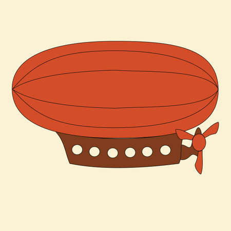 Air transport, vintage vector icons on beige background. Icons isolated, airship.のイラスト素材