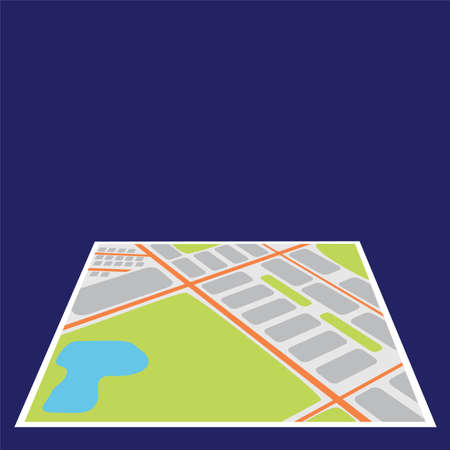 The best location. Point on the map, vector illustration. City maps, restaurants, points, perspective.のイラスト素材