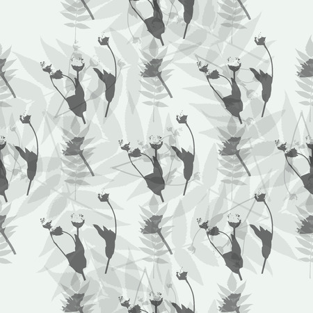 Seamless vector pattern of plants isolated on white background.のイラスト素材