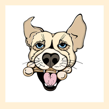 Set of hand drawn sketch style dog faces isolated on black background. Vector illustration.のイラスト素材
