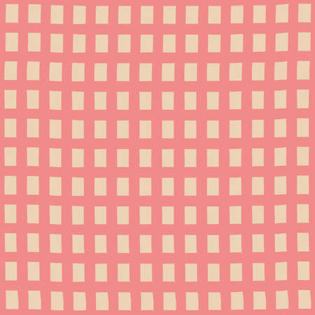 Vector Coral gingham check textures seamless pattern design. Suitable for fashion, textiles, greeting cards, digital paper, scrapbooking and many other projectsのイラスト素材