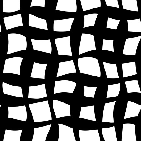 Abstract and distorted grid seamless pattern design. Quirky design for fashion, textiles, pillow throw, wallpaper, home decor, digital paper and many other creative projects.のイラスト素材