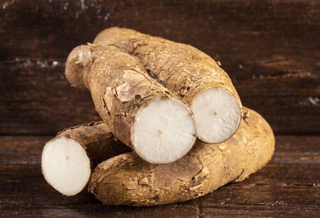 Cassava raw tuber - Manihot esculentaの写真素材