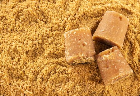 Panela or sugar cane candy - Saccharum officinarumの写真素材