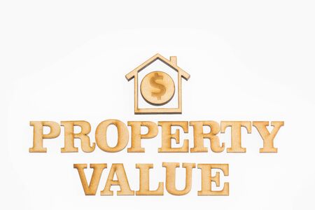 Property value - Concept. White backgroundの写真素材