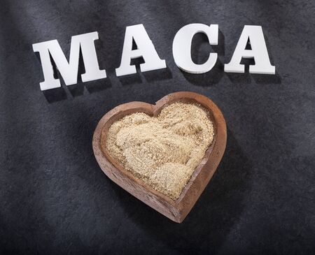 Organic maca powder - Lepidium meyenii.の写真素材