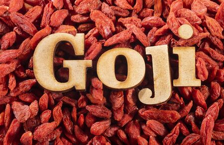 Lycium Barbarum - Wolfberry. Red dried goji berriesの写真素材