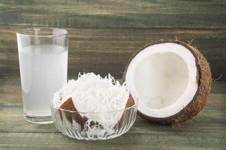 Fresh Organic Coconut Water - Cocos nuciferaの写真素材