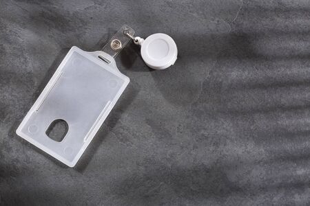 Identification card on gray backgroundの写真素材