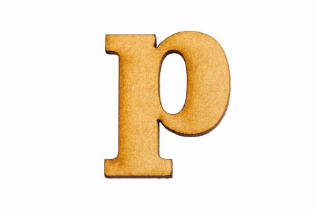 Lowercase letter p - Piece in woodの写真素材
