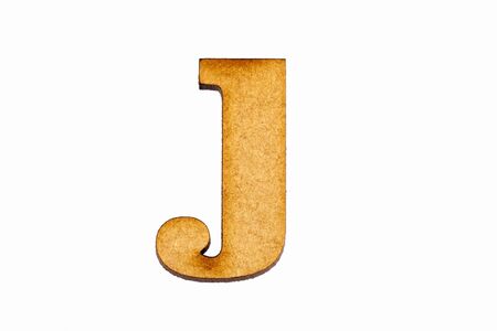 Lowercase letter j - Piece in woodの写真素材