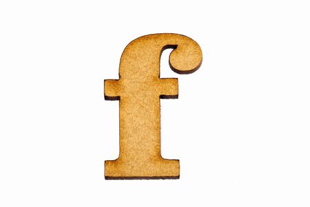 Lowercase letter f - Piece in woodの写真素材