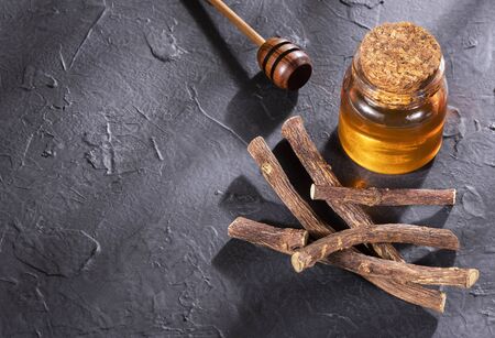 Licorice with natural honey - Glycyrrhiza glabraの写真素材