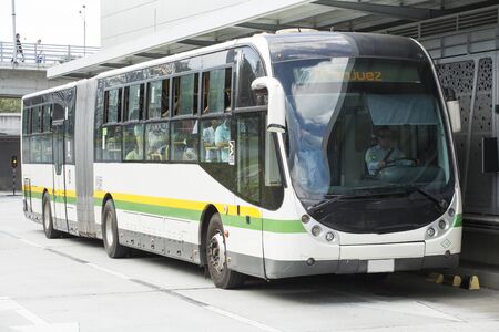Medellin, Antioquia / Colombia - August 03, 2017. MetroplÃºs integrated mass transit system of...