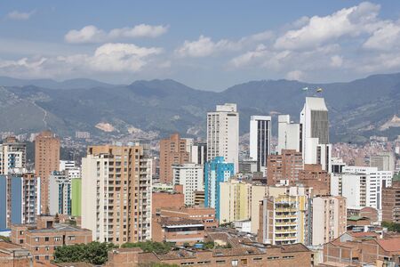 Medellin, Antioquia / Colombia - August 03, 2017. Overview of the city of Medellin. Medellin is a municipality in Colombia, capital of the department of Antioquia.のeditorial素材