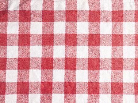 Red checked fabric tablecloth - Background