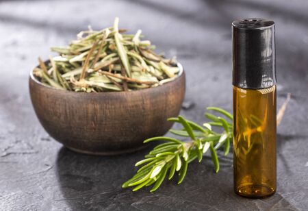 Fresh organic rosemary with essential oil - Rosmarinus officinalisの写真素材