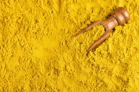 Organic curry powder - Text spaceの写真素材