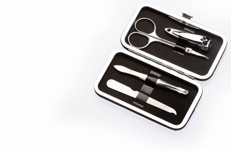 Tools of a manicure set, isolated on White backgroundの写真素材