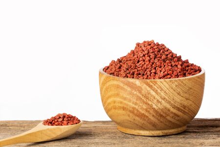Bixa Orellana - Organic achiote seeds. Text spaceの写真素材